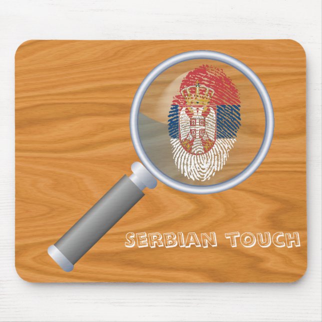 Serbian touch fingerprint flag mouse pad (Front)