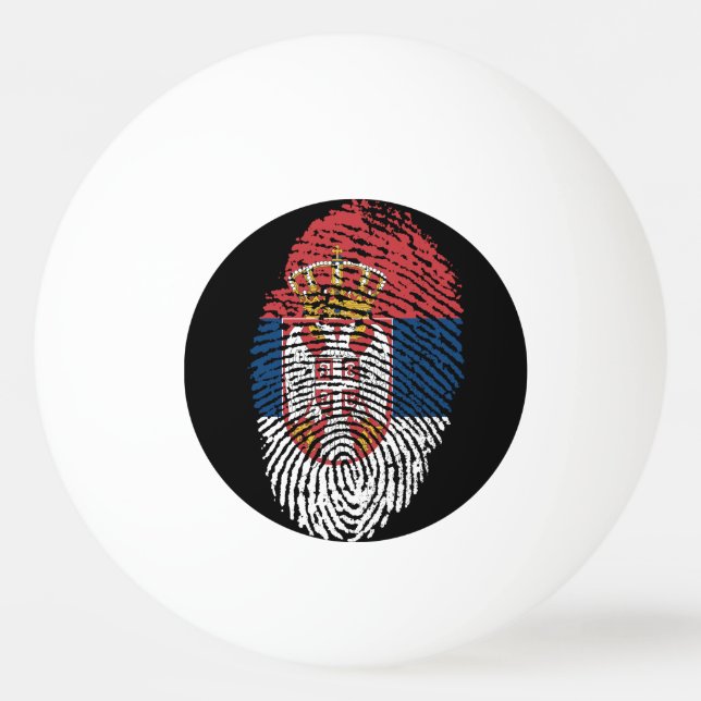 Serbian touch fingerprint flag ping pong ball (Front)