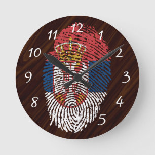 Serbian touch fingerprint flag round clock
