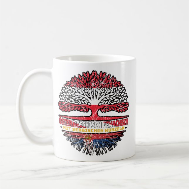 Serbien Serbisch Österreichisch Österreich Baum Coffee Mug (Left)
