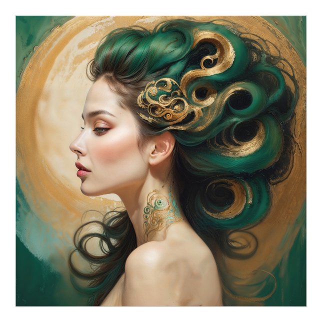 “Serelith” - Curls of Celestial Jade   Photo Print (Front)