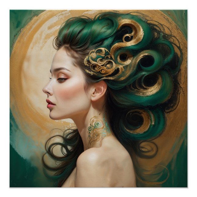 “Serelith” - Curls of Celestial Jade   Poster (Front)