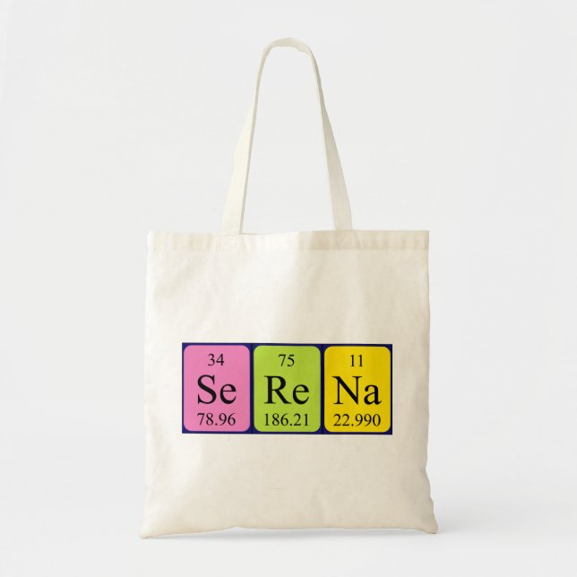 Serena periodic table name tote bag (Front)