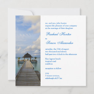 Serenade Jetty Maldives Beach Wedding Invitiation Invitation
