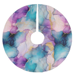 Serendipity Crystal Blue  Brushed Polyester Tree Skirt