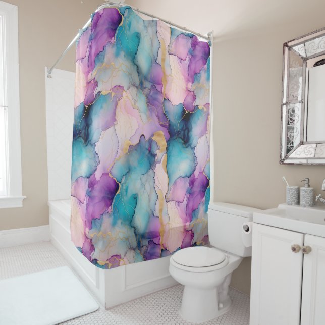 Serendipity Crystal Blue  Shower Curtain (In Situ)