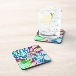 Serendipity   Multicolor Fractal Art Coaster