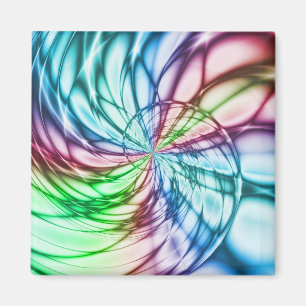 Serendipity Multicolor Fractal Art Magnet