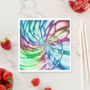 Serendipity Multicolor Fractal Art Napkin