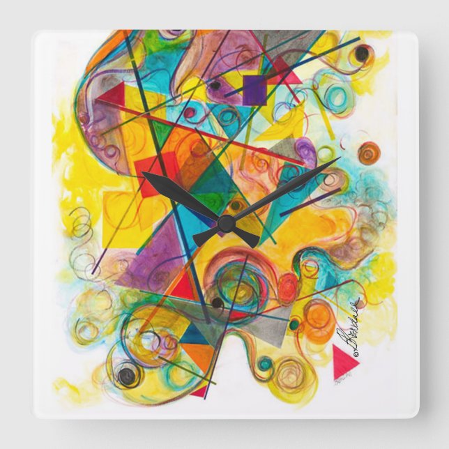 Serendipity Square Wall Clock (Front)