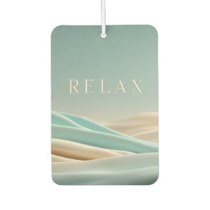 Serene Abstract Background with "Relax" Text Car Air Freshener