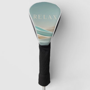 Serene Abstract Background with "Relax" Text Golf Head Cover