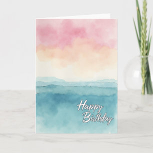 Serene Abstract Birthday Card