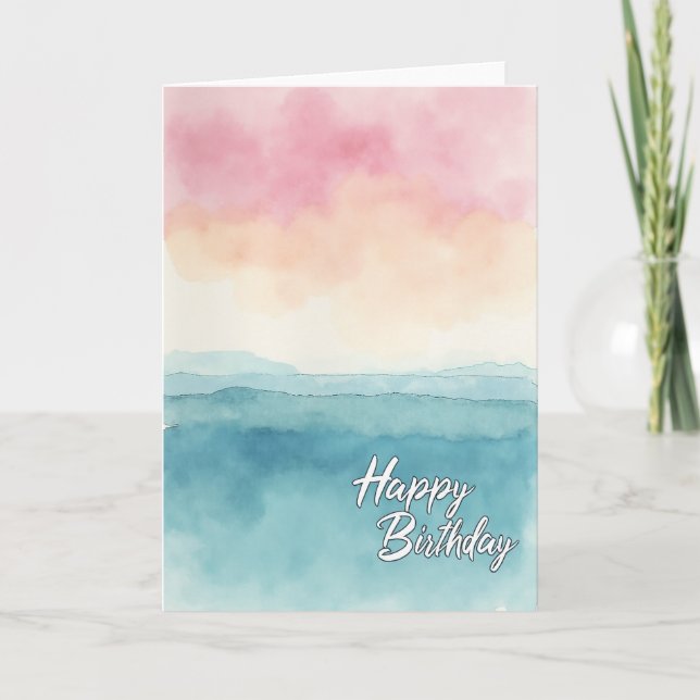 Serene Abstract Birthday Card (Front)