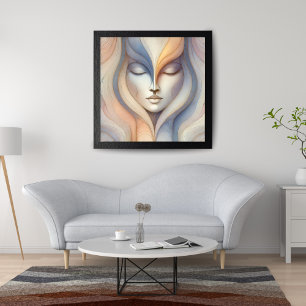 Serene Abstract Face Poster