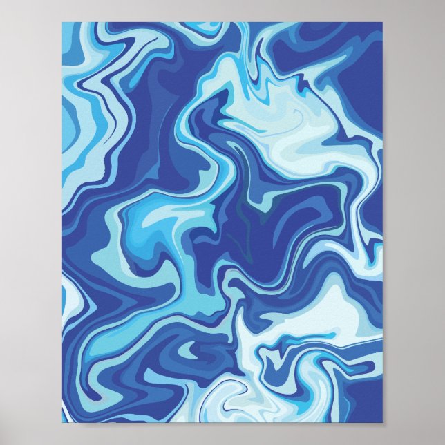 Serene Abstract in Blue Tones Poster (Front)