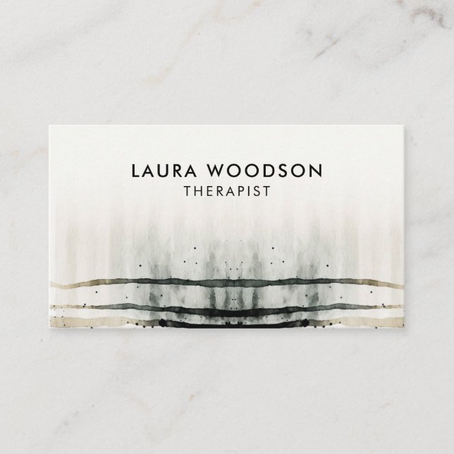 Serene Abstract Therapist Business Card (Front)
