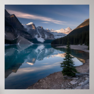 Serene Alpine Sunrise Landscape Poster