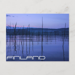 Serene and misty lake after heavy rain postcard