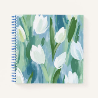 Serene and Tranquil Tulips Squared Notebook