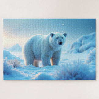 Serene Arctic Sunset with Polar Bear – Nature Jigsaw Puzzle