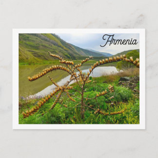 Serene Armenian Countryside Lake & Green Hills Lan Postcard