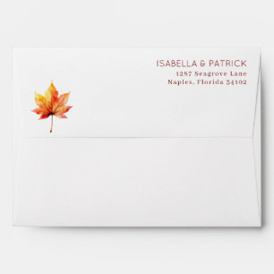 Serene Autumn Leaf Watercolor Envelope