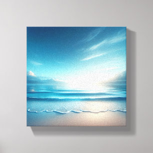 Serene Azure Ocean with Soft Morning Sun Canvas Print