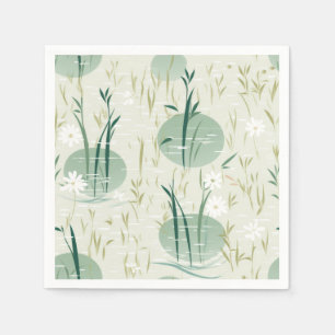Serene Bamboo Blossom Asian  (10) Napkin