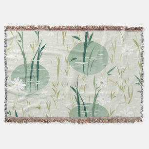 Serene Bamboo Blossom Asian  (10) Throw Blanket