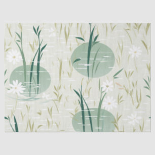 Serene Bamboo Blossom Asian (10) Tissue Paper