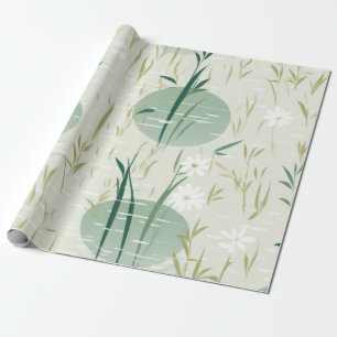 Serene Bamboo Blossom Asian  (10) Wrapping Paper