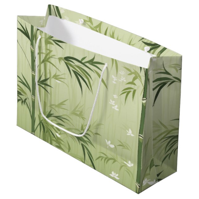 Serene Bamboo Blossom Asian  (1) Large Gift Bag (Front Angled)