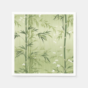 Serene Bamboo Blossom Asian  (1) Napkin