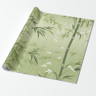 Serene Bamboo Blossom Asian  (1) Wrapping Paper