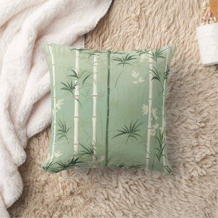 Serene Bamboo Blossom Asian (2) Cushion