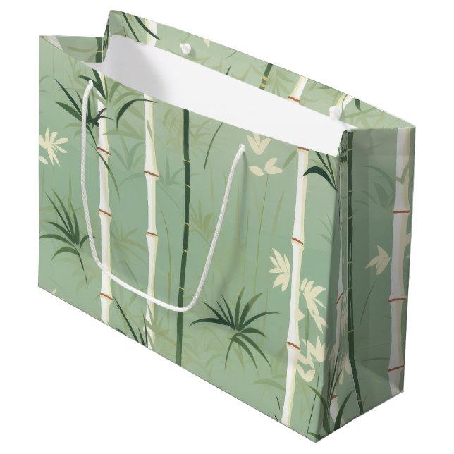 Serene Bamboo Blossom Asian  (2) Large Gift Bag (Front Angled)