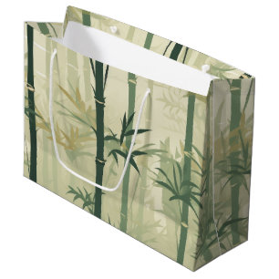 Serene Bamboo Blossom Asian  (3) Large Gift Bag