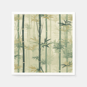 Serene Bamboo Blossom Asian  (3) Napkin