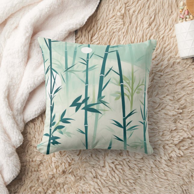 Serene Bamboo Blossom Asian  (5) Cushion (Blanket)