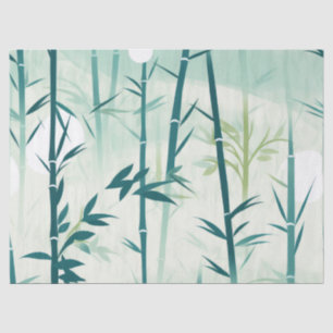 Serene Bamboo Blossom Asian (5) Tissue Paper
