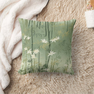 Serene Bamboo Blossom Asian (6) Cushion