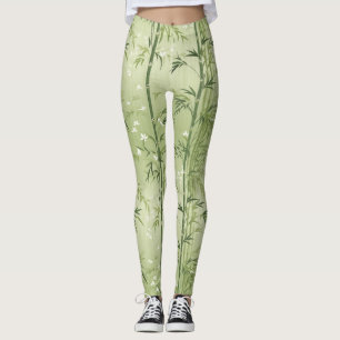 Serene Bamboo Blossom Asian  (6) Leggings