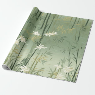 Serene Bamboo Blossom Asian  (6) Wrapping Paper