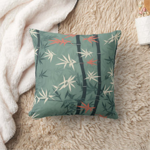 Serene Bamboo Blossom Asian (7) Cushion