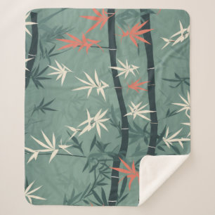 Serene Bamboo Blossom Asian  (7) Sherpa Blanket