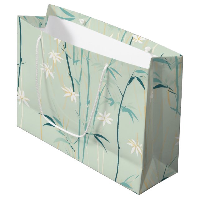 Serene Bamboo Blossom Asian  (9) Large Gift Bag (Front Angled)