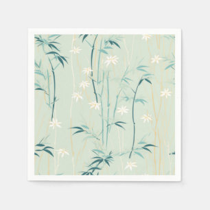 Serene Bamboo Blossom Asian  (9) Napkin