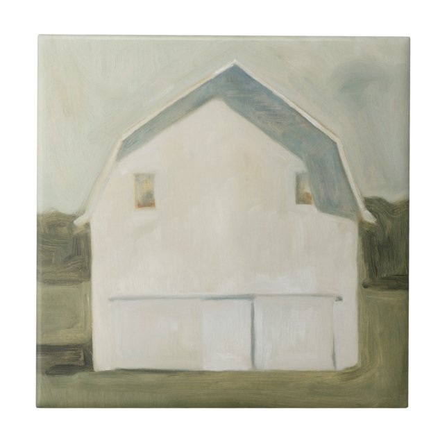 Serene Barn - White Ceramic Tile (Front)