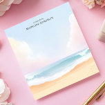 Serene Beach Clouds Ocean Sky Personalised Name Notepad<br><div class="desc">Find your peace with this calming, personalised notepad. The design captures a serene beach scene with a focus on the expansive sky and soft, pastel clouds above gentle ocean waves and sand. The overall effect is tranquil and atmospheric. Customise this notepad with your own text for a unique touch. Perfect...</div>